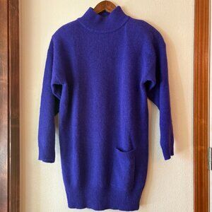 VTG 90s The Limited Lambswool Wool Blend Sweater Violet Purple Sz M Pocket